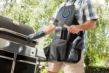 Picnic TIME BBQ Apron Tote Pro Grill Set, (Black with Gray Accents)