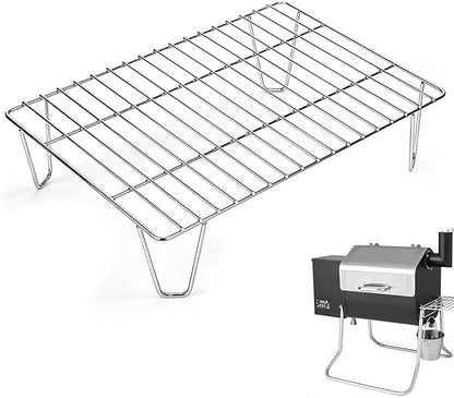 GRISUN Warming Rack for Green Mountain Grill Davy Crockett Pellet Grill, Upper Rack Replacement for GMG-6016, Grill Rack Addition for Doubled Cooking Space (14" x 10" x 3.5")