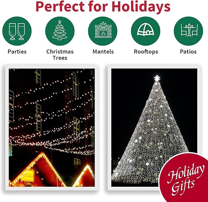 66ft Christmas Decorative Mini Lights,200 LED Green Wire Fairy Starry String Lights Plug in, 16 Lighting Modes, for Indoor Outdoor Xmas Tree Wedding Party Decoration (White)
