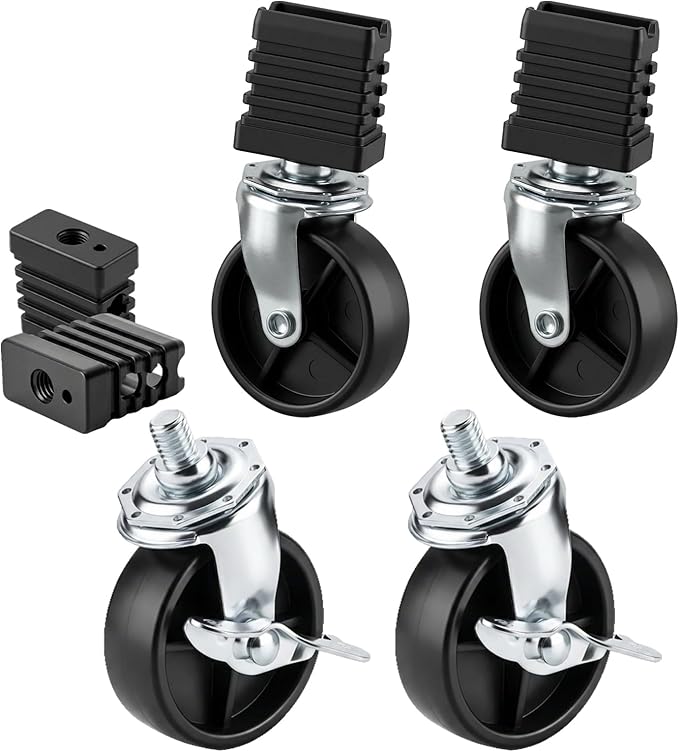 Grill Wheels for Charbroil Performance 463375719 466342119 463243518 3 Inch Caster Wheels Caster Locking for Charbroil Caster Socket for G350-0023-W2 Charbroil Grill Replacement Wheels