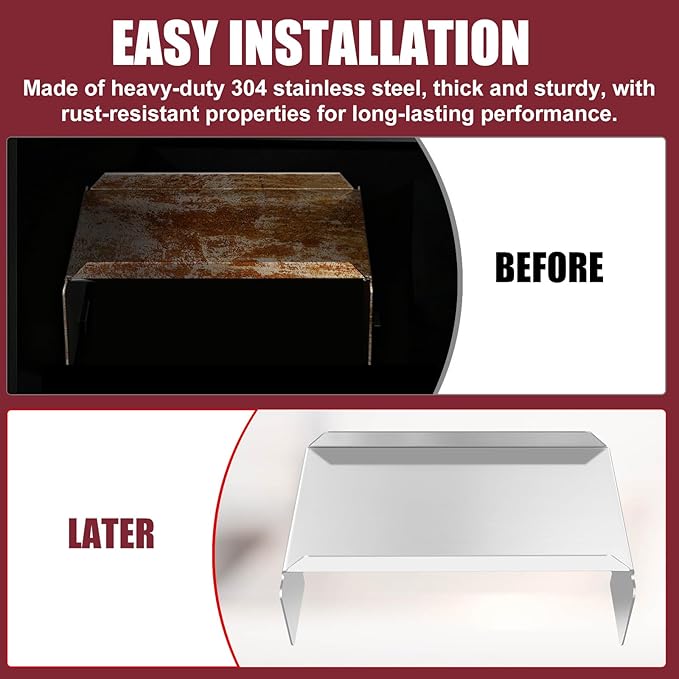 Heavy Duty Stainless Steel Pit Boss Heat Baffle Diffuser and Flame Tamer Replacement for Pit Boss 700 820 850 1000 1150 1250 1300 1600 Series Pellet Smokers, Drip Pan Heat Deflector Grill Accessories