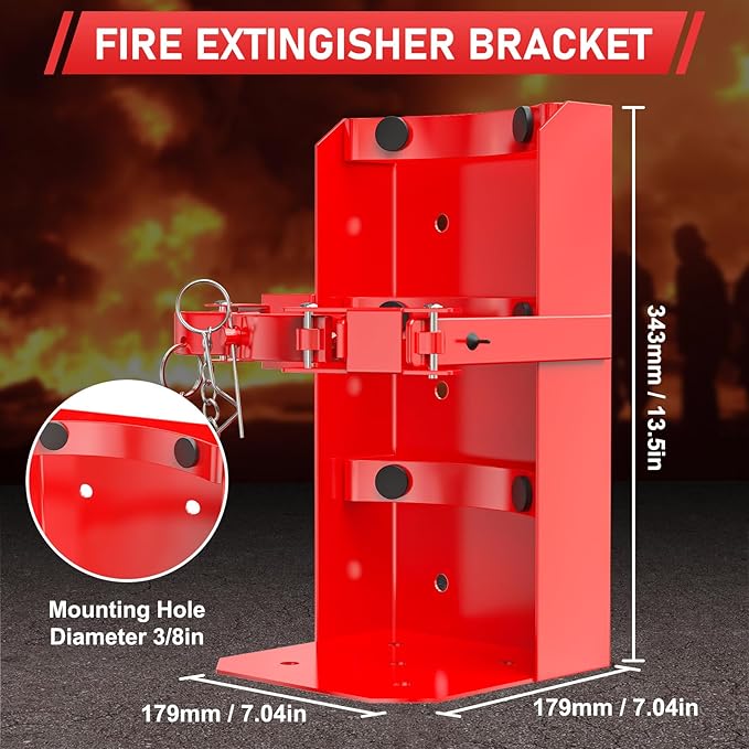 Fire Extinguisher Mount, Heavy Duty Fire Extinguisher Bracket with Screws Fits 20lb Dry/10lb Co2 Extinguisher for School Home Garage Laboratory and Vehicle Perfect for Wall Mount,1pcs