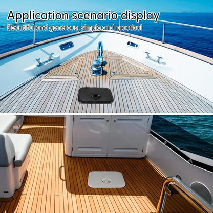 Marine Deck Access Hatch 10.63"×14.76" White/Black Rectangle Boat Hatch & Lid,Boat Deck Hatch Lids