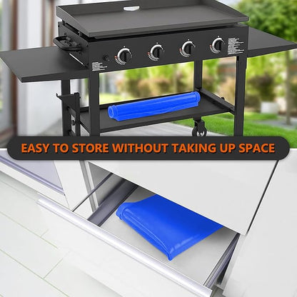 28" Silicone Griddle Mat for Blackstone 28 Inch Grill, Heavy Duty Food Grade Silicone Griddle Cover, Protect Your Grill from Dirt & Rust All Year Round (Blue)