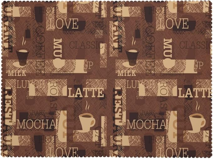 Coffee Theme Rectangular Tablecloth, Latte Coffee Table Cloth Washable Tablecloths Decorative Table Cover for Kitchen, Dining, or Parties 54x72 Inches