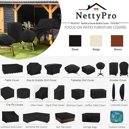 NettyPro Griddle Cover for Blackstone 36 inch Griddle, Waterproof UV Resistant 4 Burner Flat Top Gas Grill Cover 36" Cooking Station, Black