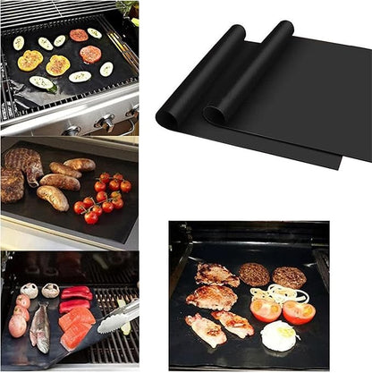 Grill Mat 6 Sets (15.7'' x 11.8'' x 0.08''), Black