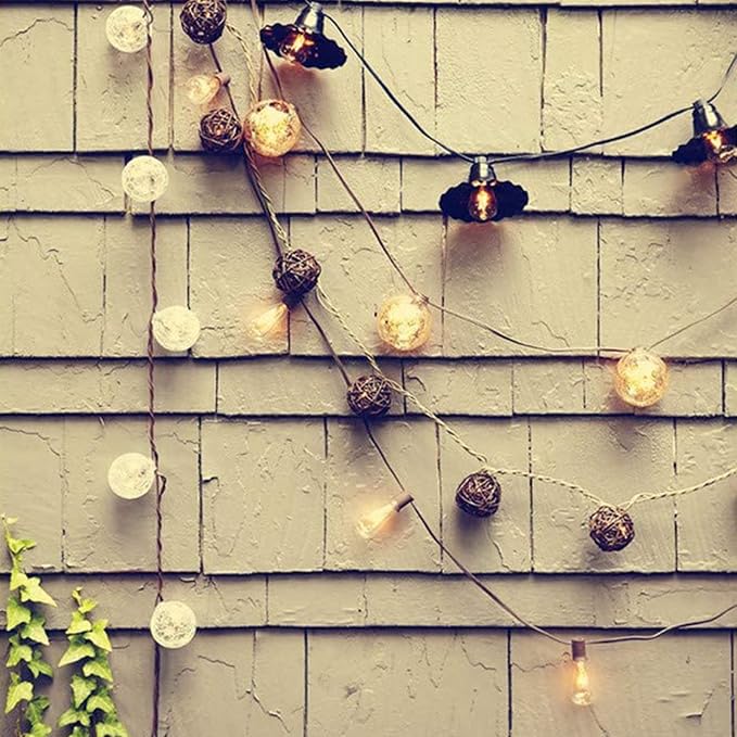 SUNSGNE 25FT Outdoor Edison Bulb String Lights with 27 Clear Edison Bulbs, ST35 Vintage String Lights for Patio, Garden, Backyard, Porch, Bistro Party Decoration, E12 Socket Base (Brown Wire)