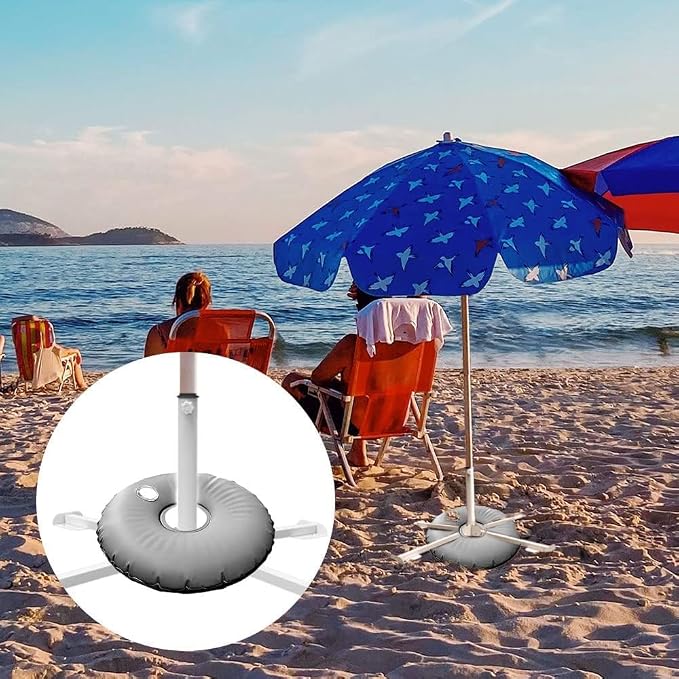 Foldable Portable Beach Umbrella Stand - Portable Patio Umbrella Base Holder, Outdoor Sunshade Anchor, with Weight Bag for Stadium, Courtyard, Garden, Beach, Grass