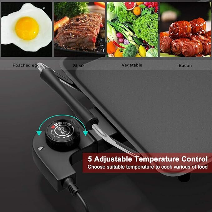 DORTALA 35'' Electric Griddle Teppanyaki Grill, Nonstick Extra Large Cooking Plate for Pancake Barbecue, Indoor Outdoor Table Top Grill with Adjustable Temperature & Drip Tray, 2000W