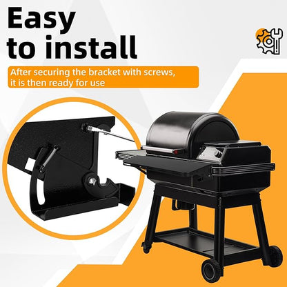 Small Pop-Lock Front Rack for Traeger P.A.L. Series,(26.25" x 10"), Universal Heavy-Duty Steel Grill Shelf, Fit for Traeger Woodridge Pro Accessory