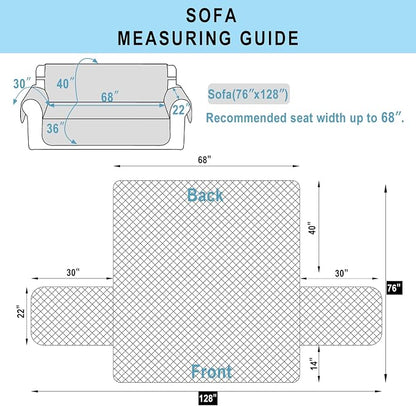 Reversible Couch Cover for 3 Cushion, Sofa, Chocolate/Beige | Couch Cover for Sofa, Pet Friendly Water Repellent Couch Sofa Cover, Washable Furniture Protector with Elastic Straps