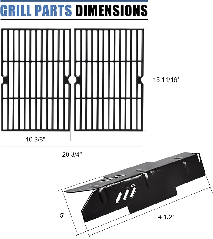 Grill Replacement Parts for Dyna Glo DGF350CSP DGF350CSP-D 2 Burner Grill Models, Replacement for Dyna Glo Heat Tent DGF350CSP, Replacement for Dyna-Glo DGF350CSP Grates