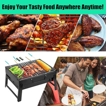 Barbecue Grill Portable BBQ Charcoal Grill Smoker Grill for Outdoor Cooking Camping Hiking Picnics Backpacking