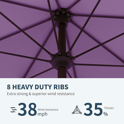 PatioKingdom 11FT Patio Umbrella,Outdoor Umbrella with Push Button Tilt and Crank,Market Table Umbrella with 8 Sturdy Fiberglass Ribs UV Protection