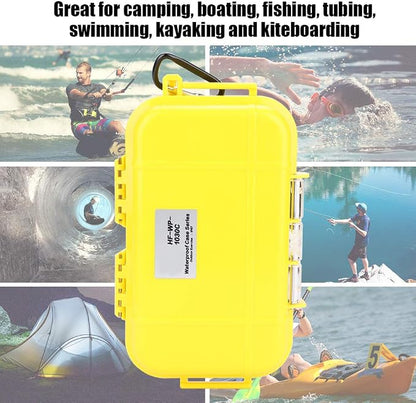 Tiiyee Waterproof Storage Case Dry Box Shockproof Airtight Fishing Outdoor | Airtight Protective Hard Shell Case Wet Dry Box for Survival Storage Fishing & Outdoor Gear, 6.29 * 3.54 * 1.57in