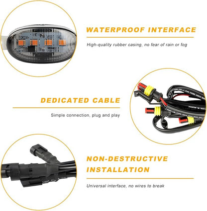 5 PCS Car LED Grille Lights, Waterproof Front Grille Running Lights with Wiring Harness, LED Grill Running Lamp Decorative Light for 2017-2019 F150 Raptor (Black & Yellow, 4 PCS)