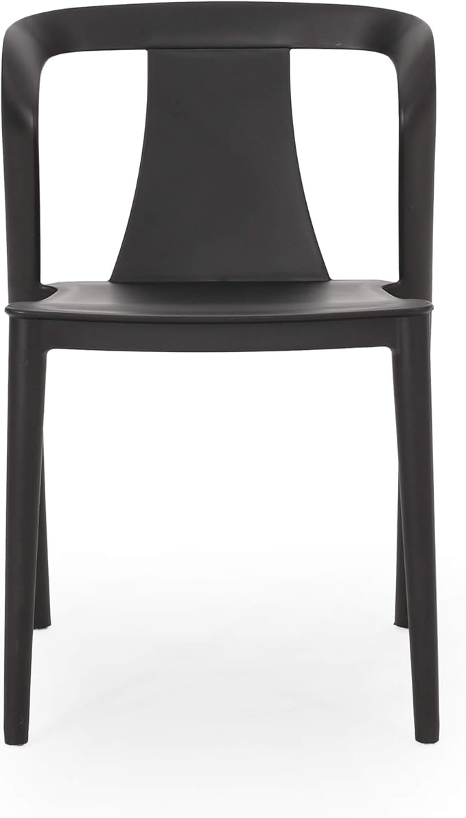 Christopher Knight Home Ianthe Outdoor Dining Chair (Set of 4), Black