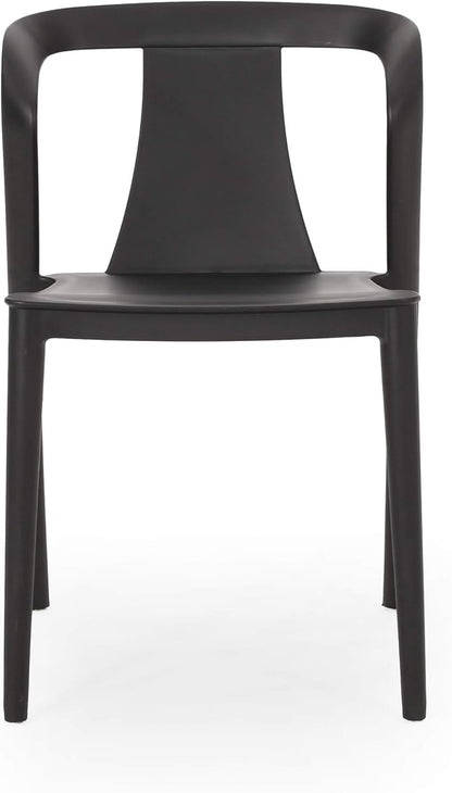 Christopher Knight Home Ianthe Outdoor Dining Chair (Set of 4), Black