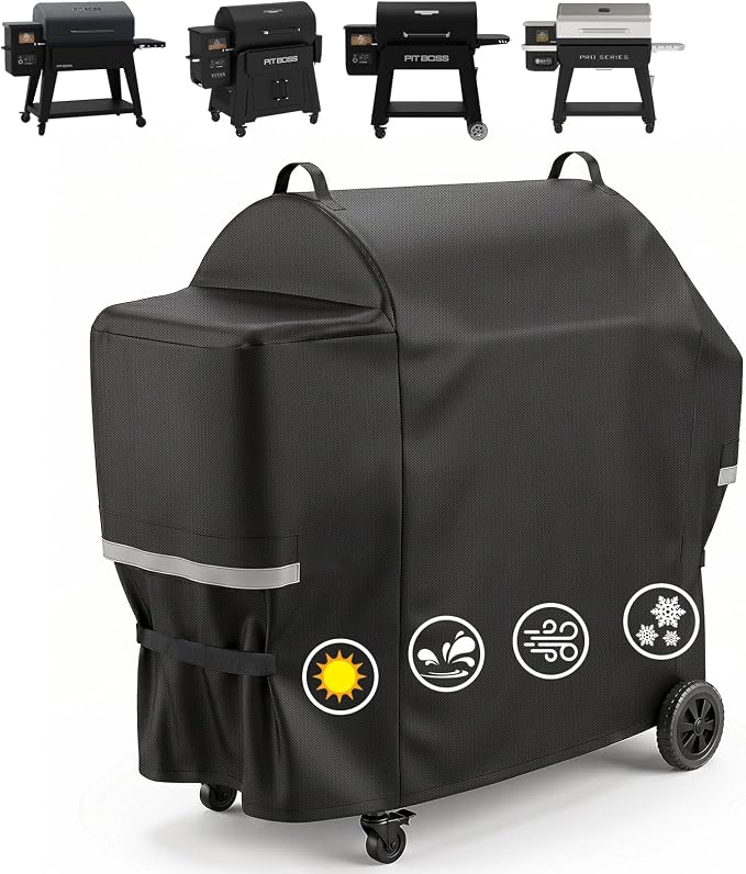 Utheer 600D Waterproof Grill Cover for Pit Boss 1600 Series | Fits Navigator 1600M PB1600M PB1600CST PB1600CS2 PB1600 Elite, Replaces 40455, No Need to Fold Side Shelf