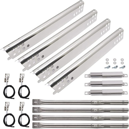 Grill Replacement Parts for Charbroil Advantage Series 4 Burner 463344015 463343015 463433016 463240115 463432215 463240015 Gas Grills, Stainless Pipe Burner, Heat Plate, Carryover Tube, Igniters.