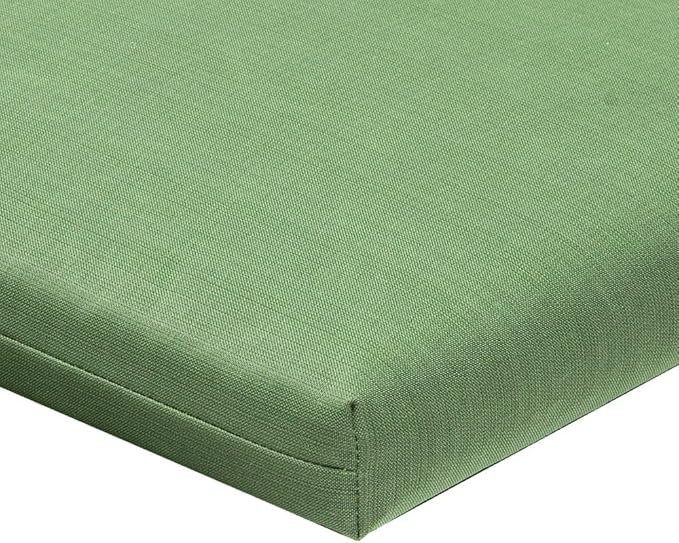QILLOWAY Outdoor Indoor Seat Cushions, Square Foam Dining Chair Pads,All Weather, 17"x17"x3",2 Count (Dark Green)
