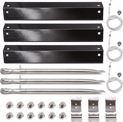 Grill Parts Kit Compatible with Chargriller 5050 3001 5650 3072 5072 3030 3008 5252 3000 Grill Replacement Parts, Flame Shields, Burner Pipes, Igniters, Burner Tube/Flare Up Shield Support Kit