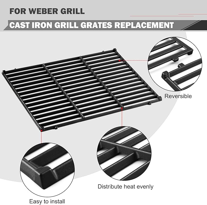 Genesis II E-310 Grill Parts for Weber Genesis II GS4 E310 E-315 E-335 Grill Replacement Parts Genesis II/LX 300 LX E-340 S-340 66095 Cooking Grates 66795 Flavorizer Bars 66685 Heat Deflector Grids