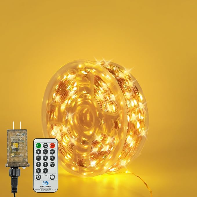 SenLuKit Copper Wire Fairy Lights Waterproof Plug in Christmas String Lights with Remote for Living Bed Room, Backyard, Patio, Garden, Porch, Wedding or Christmas Decorations