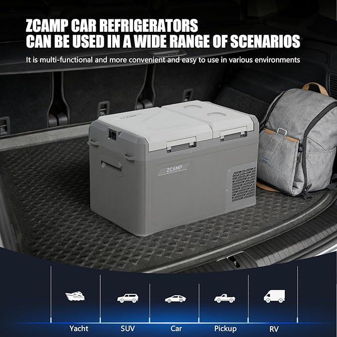 GES35 Portable Freezer,Dual Zone 12 Volt Car Refrigerator,25QT(24L) 12v cooler Fast Cooling Fridge, with 12/24V DC 100-240V AC for Camping, Outdoor, Travel, RV, Truck