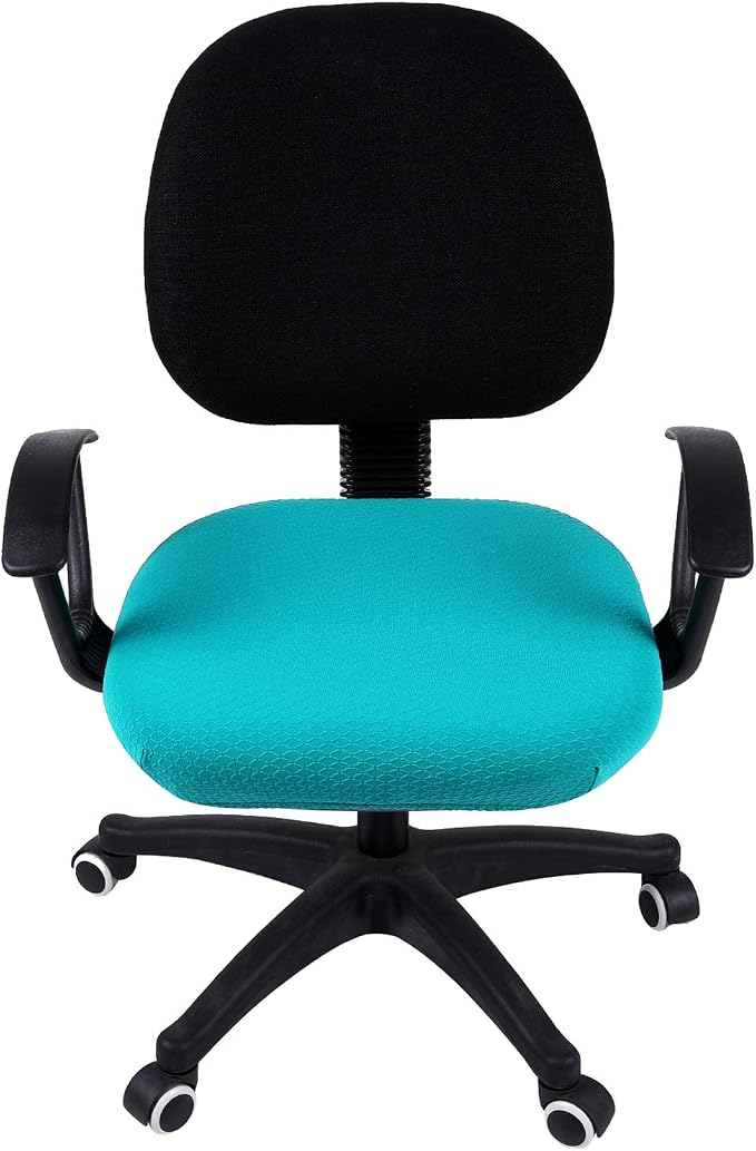 Smiry Office Computer Chair Seat Covers for Desk, Anti-dust Protector | Stretch Jacquard Removable Washable Desk Chair Seat Cushion Protectors, Peacock Green