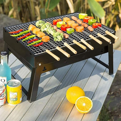 BBQ Grill Outdoor Portable Charcoal Grill, Lightweight Barbecue with Handle Grill Foldable BBQ Grills for Outdoor Cooking, Picnic, Camping, Patio Backyard Cooking (Size : M) (M) (M)