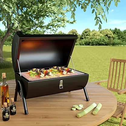 Camping Barbecue Grill Portable Charcoal Grill Stainless Steel Tabletop BBQ Grill for Outdoor Cooking Picnic Barbecue Charcoal Grill
