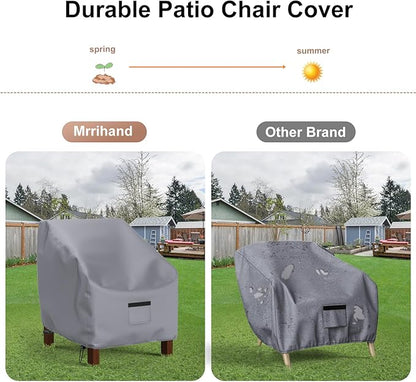 Mrrihand Patio Chair Covers, Lounge Deep Seat Cover, Heavy Duty Outdoor Lawn Patio Furniture Covers (29" W x 30" D x 36" H - 2 Pack)