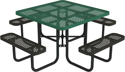 Norwood Commercial Furniture Open Air Series Heavy Duty Portable Square Surface Mount, 46-Inch Outdoor Picnic Table