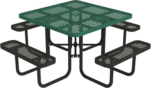 Norwood Commercial Furniture Open Air Series Heavy Duty Portable Square Surface Mount, 46-Inch Outdoor Picnic Table