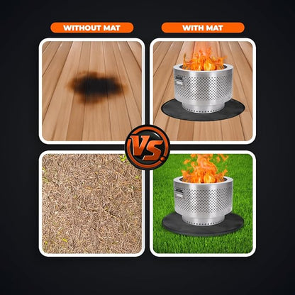 Fire Pit Mats for under Fire Pit 36" - Heat Resistant & Fireproof Grill Mat, FirePit Mat for Grass, 36 inch Deck Protector, Fireproof Rug for Outdoor Firepit
