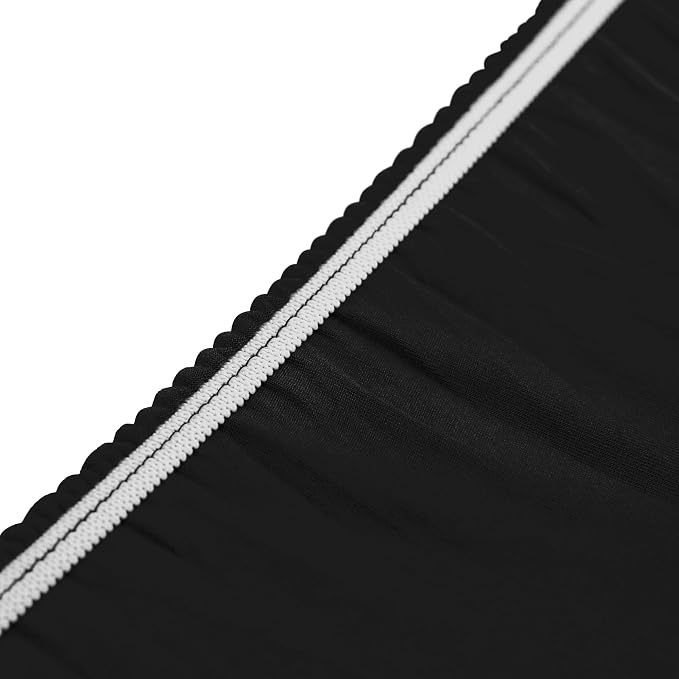 NEWISHER Round Fitted Table Cover Spandex Stretch Tablecloth Black Table Top Cover with Elastic Edged for Dining Picnic Patio 60 inch
