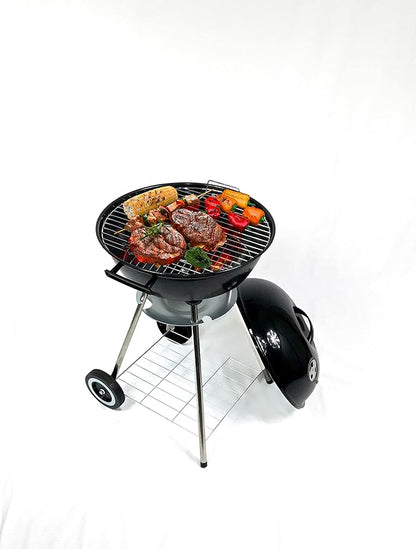 HQ Trends Portable Kettle Charcoal BBQ Grill with Wheels 18-Inch Red