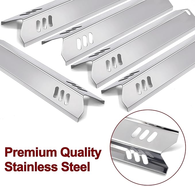 Hiorucet Adjustable 24''-30'' Grill Drip Pan Kits for Dyna Glo DGF493BNP, DGF510SBP, Backyard Grill BY13-101-001-12, Grease Tray and Heat Plate Shields for Dyna Glo Grill Replacement Parts 5 Burner.