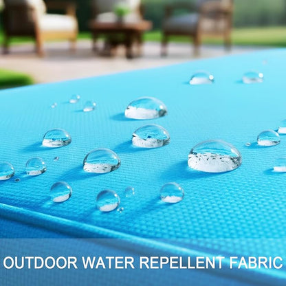 NettyPro Patio Cushion Covers Replacement Set 4 Water Repellent UV Resistant Outdoor Chair Seat Cushion Slipcover with Zipper and Tie, 24 x 22 x 4 Inch, Peacock Blue