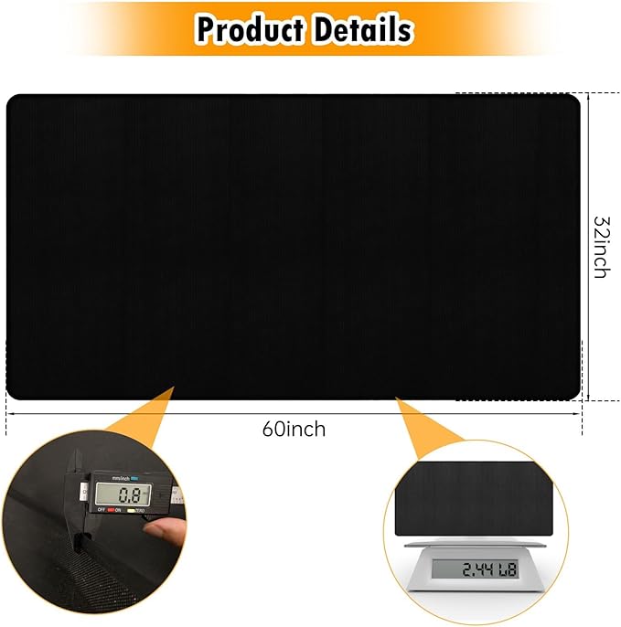 32x60inch Fireproof Hearth Mats for Fireplaces Fire Resistant Rectangle Fire Pit Mat,Fireproof Grill Pads,Under Grill Mat for Outdoor Charcoal,Smokers,Gas Grills,Deck and Patio Protective Mats