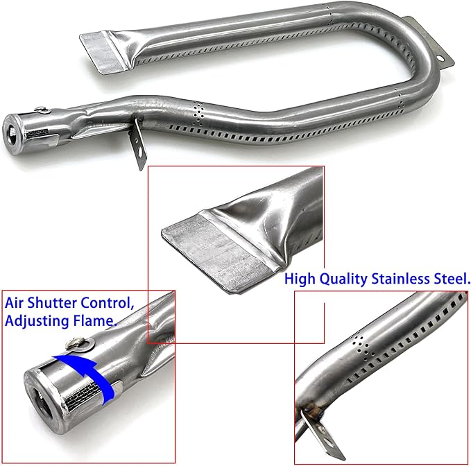 Kit DG187 Replacement for Members Mark BQ05046-6, BBQ Pro BQ05041-28, BQ51009, Sam's Club, Outdoor Gourmet BQ05037-2, BQ05046-6A Gas Grills, Burner Tube, Stainless Steel Heat Plate, 3pk