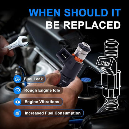 HiSport IWP022 6PCS Fuel Injectors 5 Holes Compatible with Volkswagen EuroVan 1997 1999 2000 V6 2.8L Compatible with Volkswagen Golf Jetta 1999-2001 V6 2.8L 021906031D