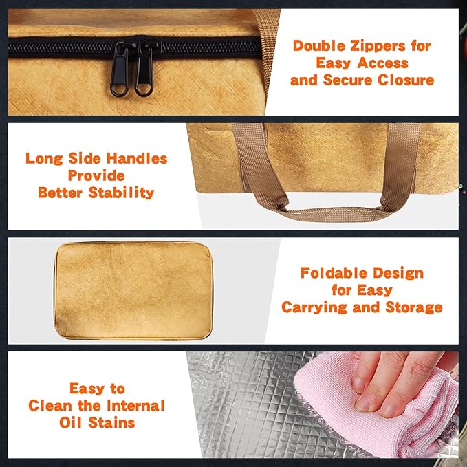 BBQ Blanket for Resting Meat, 16.14 * 6.30 * 9.84in Insulated Meat Resting Bag with Adjustable Shoulder Strap for Outdoor Smoker Grilling Brisket Pork Shoulders