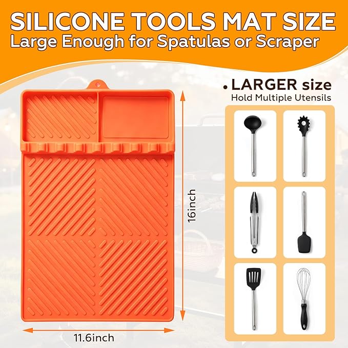 3 Sets Griddle Caddy Kit Compatible with Blackstone 28"/36" Prep Cart, Space Saving Accessories, BBQ Grill Organizer with Magnetic Tool Holder, Silicone Grill Mat, Cup & Paper Towel Holder & J-hooks