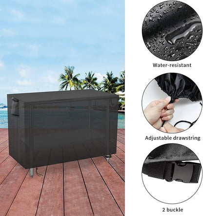 Outdoor Prep Table Cover 60 Inch,Waterproof Fadeproof UV Resistant Patio Stainless Steel Metal BBQ Table Cover All Season Protection for Outdoor Table - 60 x 30 x 34 Inch