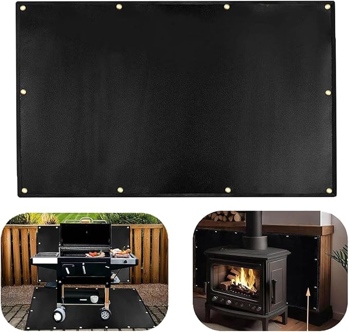 4' X 6' Extra Large Heat Shield for the Grill, Fireproof Heat Shield for Grill,Protecting Deck Railing Wall from Grill Heat and Oil Stain,Prevent Fence and Wall from Being Blackened by BBQ Smoke。