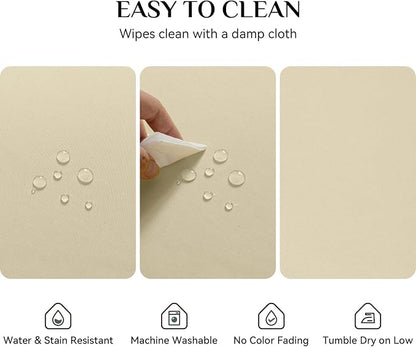 Softalker Rectangle Tablecloth, Waterproof Table Cloths Wrinkle Free Fabric Washable Polyester Table Cover for Dining Tables Party Outdoor Camping Parties Buffet - 60 x 120 inch, Khaki