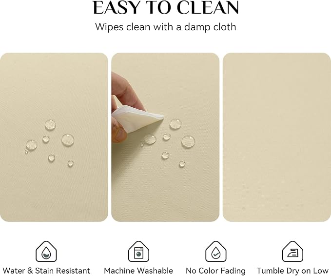 Softalker Rectangle Tablecloth, Waterproof Table Cloths Wrinkle Free Fabric Washable Polyester Table Cover for Dining Tables Party Outdoor Camping Parties Buffet - 52 x 70 inch, Khaki